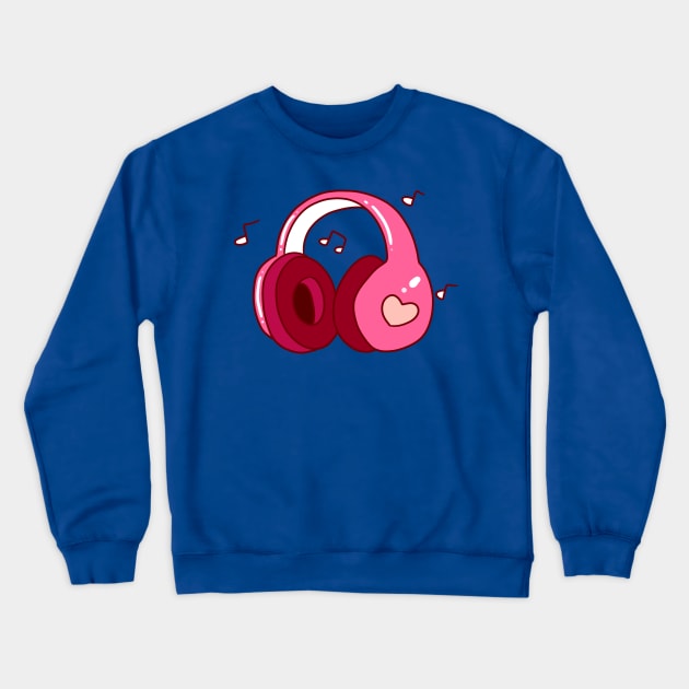 Pink Headphones Crewneck Sweatshirt by saradaboru